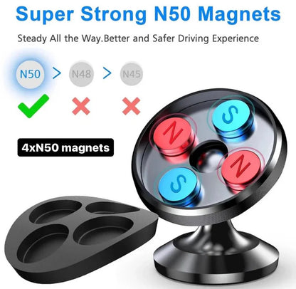 360 degree Phone Holder Both Side Magnetic Kit for Content Shooting