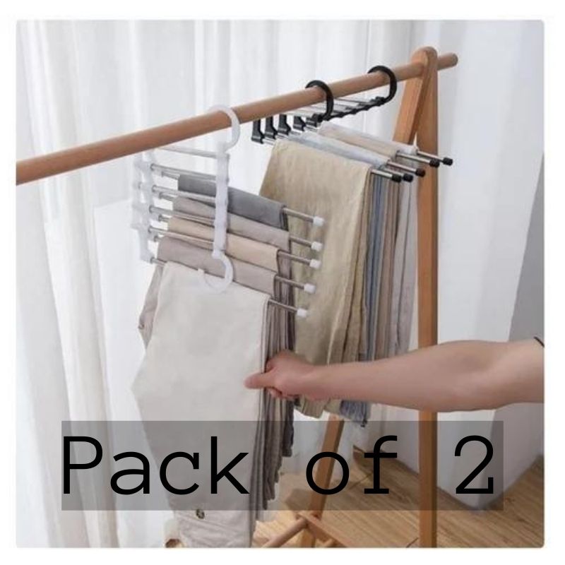 Stainless Steel Foldable Hangers for Clothes (Pack of 2)